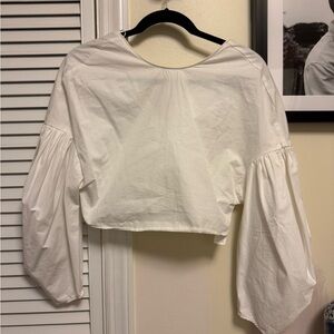 Zara Poplin Cropped Top